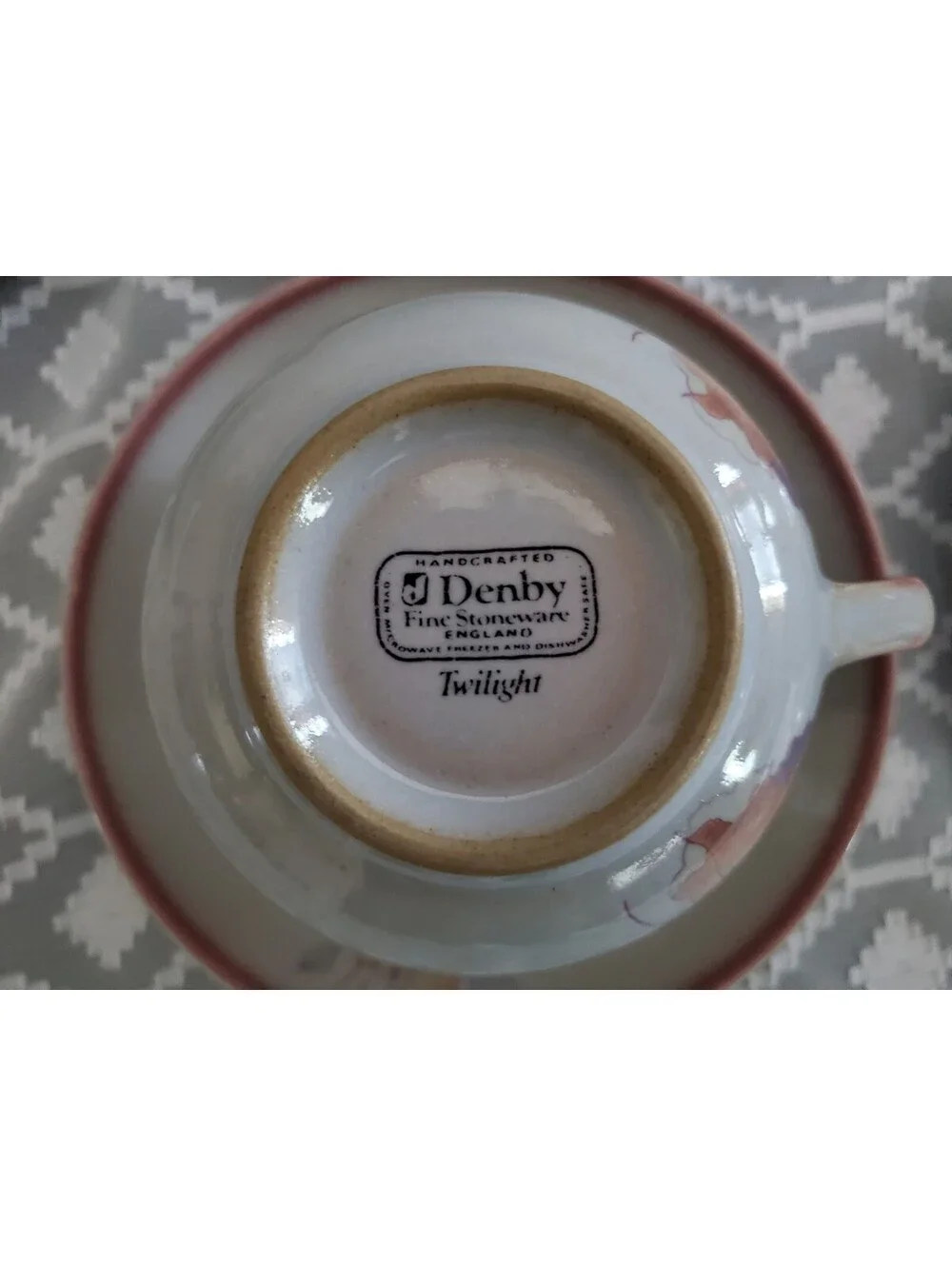 6 Denby Twilight Stoeware Cups/saucers.England